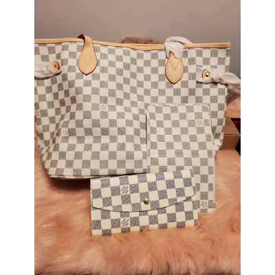 Designer Large White Checker Gorgeous 3 Piece Bag